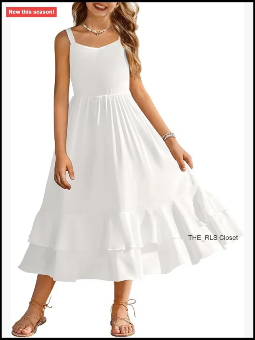 Girls Cami Summer Dress Casual Sleeveless Sundress with Pockets for 5-14 Y